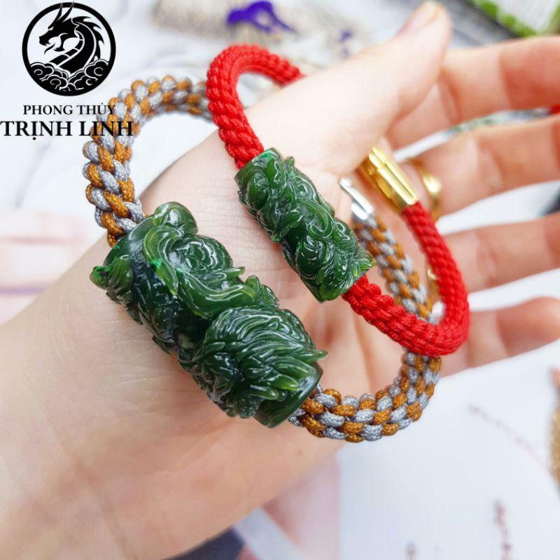 VÒNG LU THỐNG CHẠM XANH BÍCH CHẠM KHẮC RỒNG TINH XANH XẢO DÂY CAO CẤP