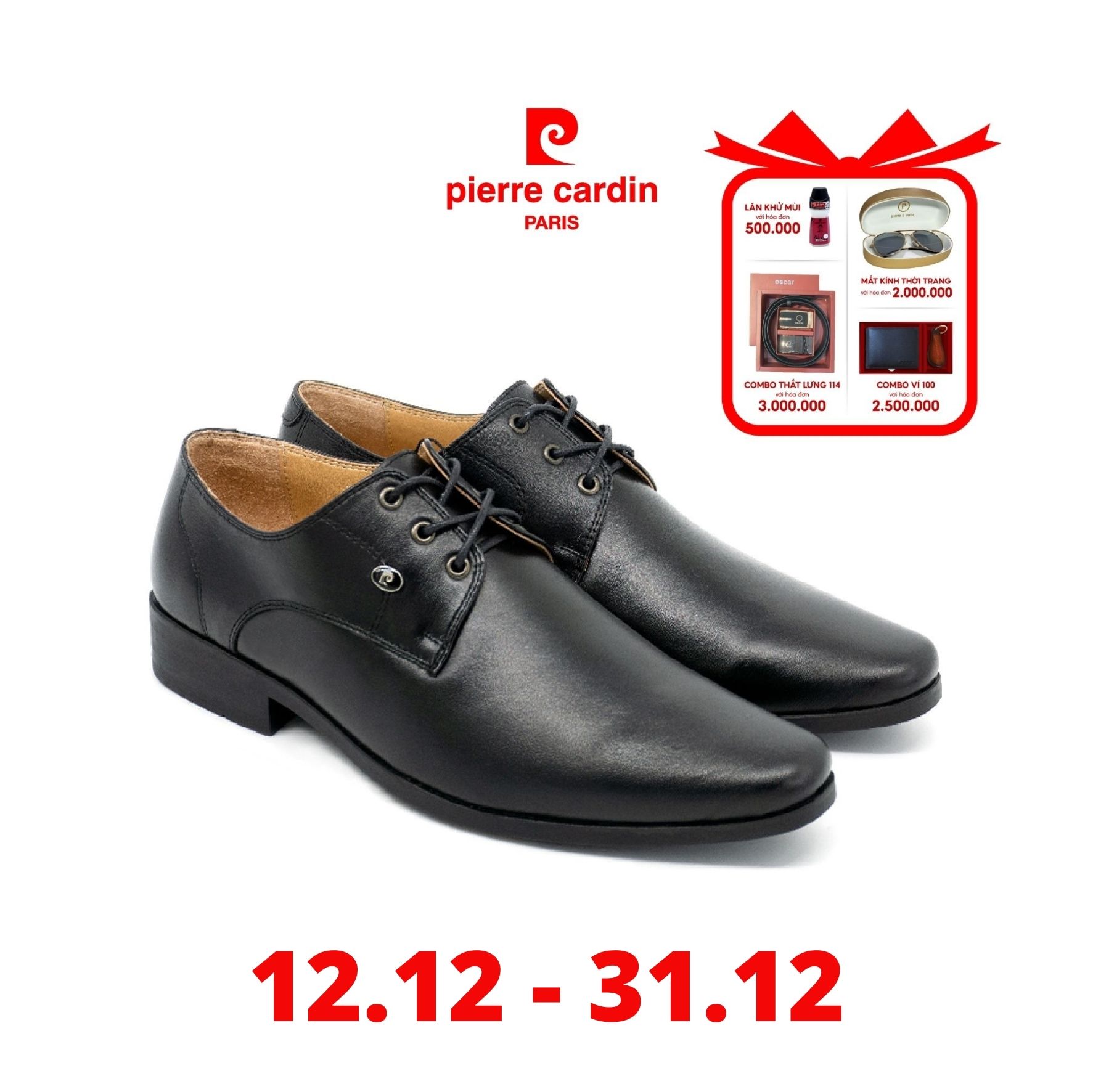 Giày Tây Nam Pierre Cardin PCMFWLD305BLK màu đen