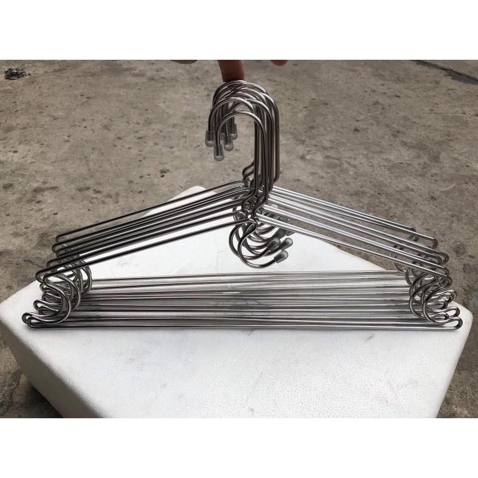 Chục móc phơi quần áo inox 304 cao cấp cứng cáp sáng bóng siêu bền bỉ có cả móc trẻ em an toàn vệ sinh Hcm