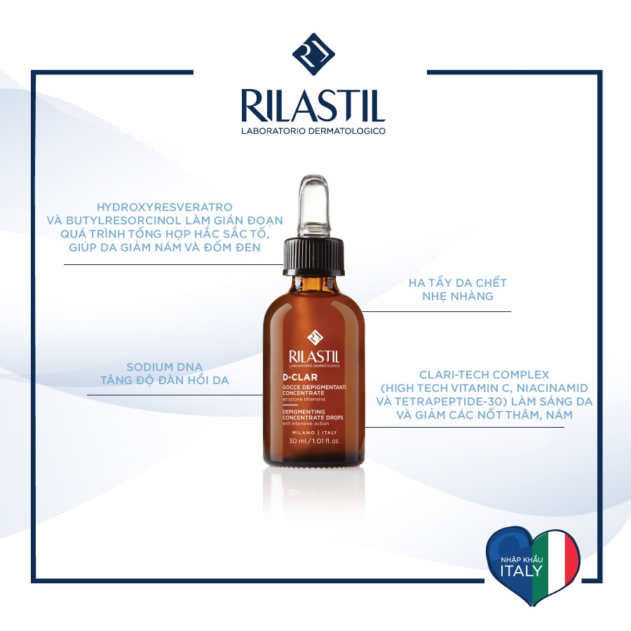 Serum ngừa nám và đều màu da Rilastil D-Clar Depigmenting Drops 30ml