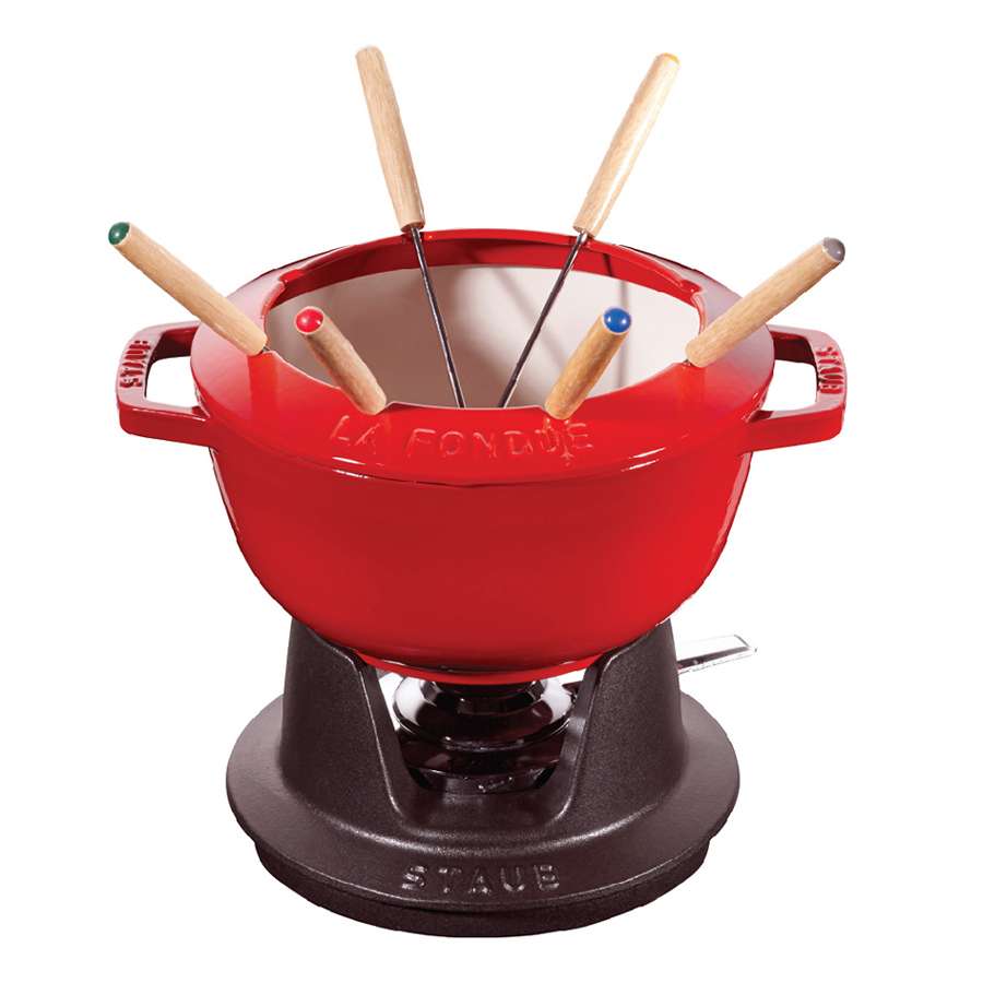 Bộ Fondue Staub - Đỏ Cherry (B) (26.5 x 20.7 x 11.6 cm)