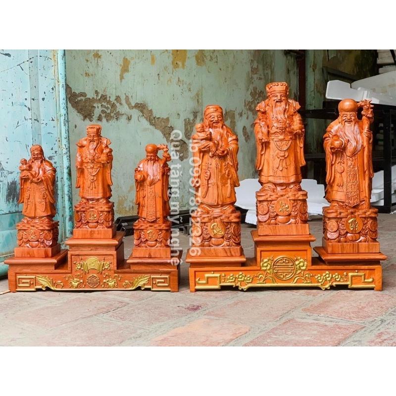 Bộ Tam Đa Phúc Lộc Thọ Gỗ Hương 30cm - 40cm - 50cm
