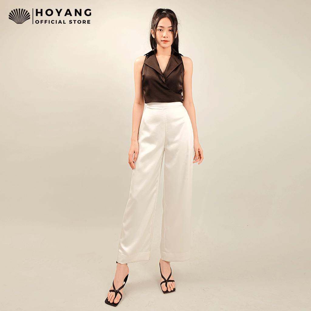 Áo Croptop Lụa Cổ Vest Thời Thượng HOYANG AHY56