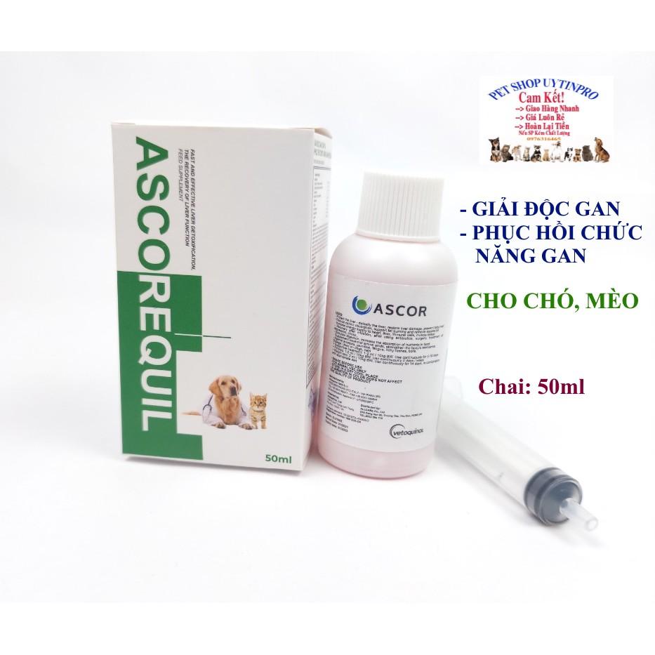 CHAI GIẢI ĐỘC GAN CẤP VÀ PHỤC HỒI CHỨC NĂNG GAN HIỆU QUẢ CHO CHÓ MÈO PET THÚ CƯNG AscoreQuil Chai 50ml Xuất xứ Italy