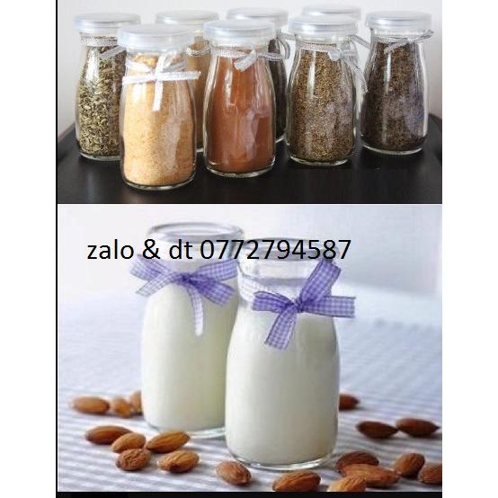 Combo 06 Hũ Pudding cao 100ml , 200ml nắp nhựa | Hũ Sữa Chua Thủy Tinh