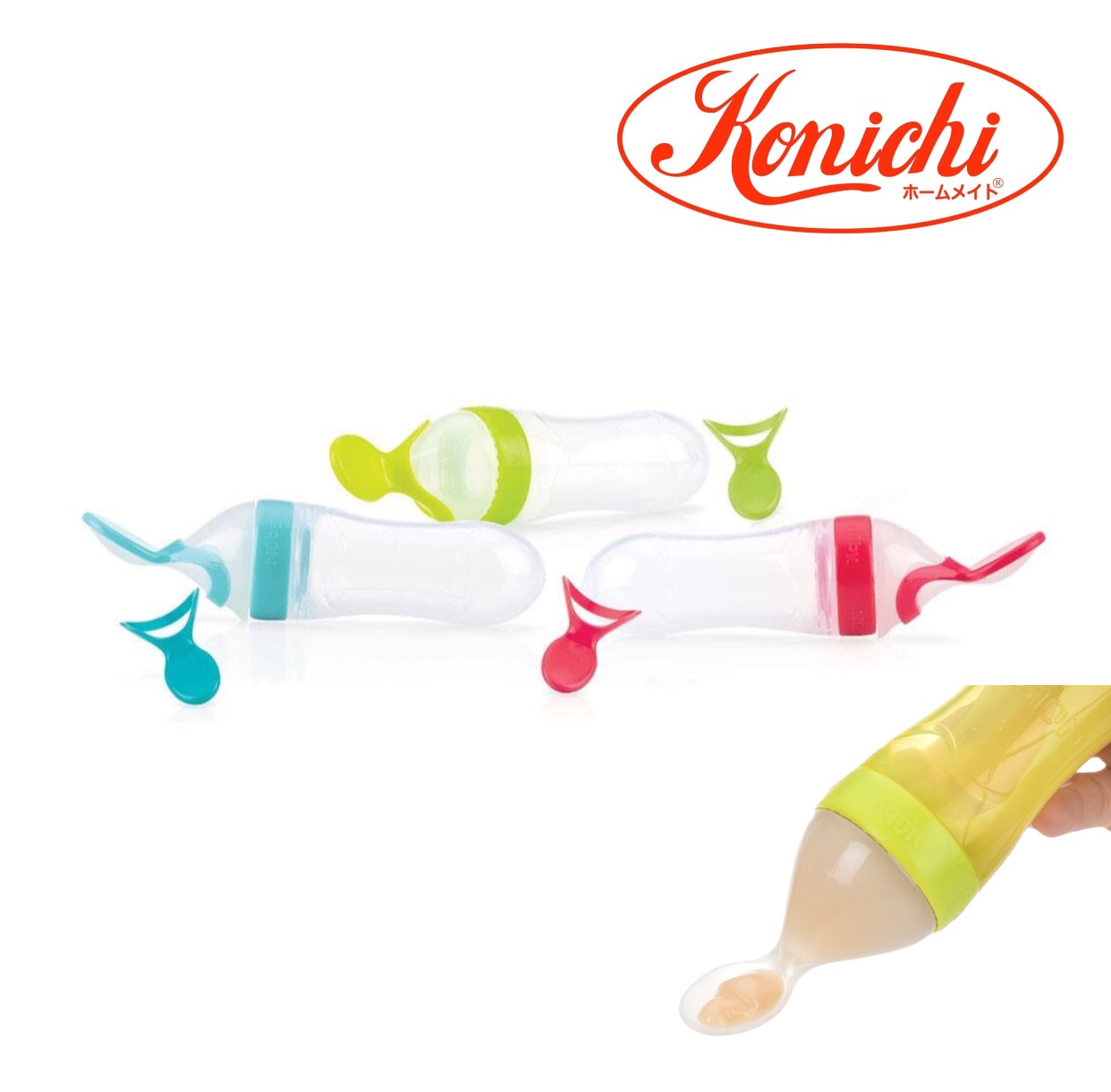 Bình thìa ăn dặm cho bé, chất liệu silicone