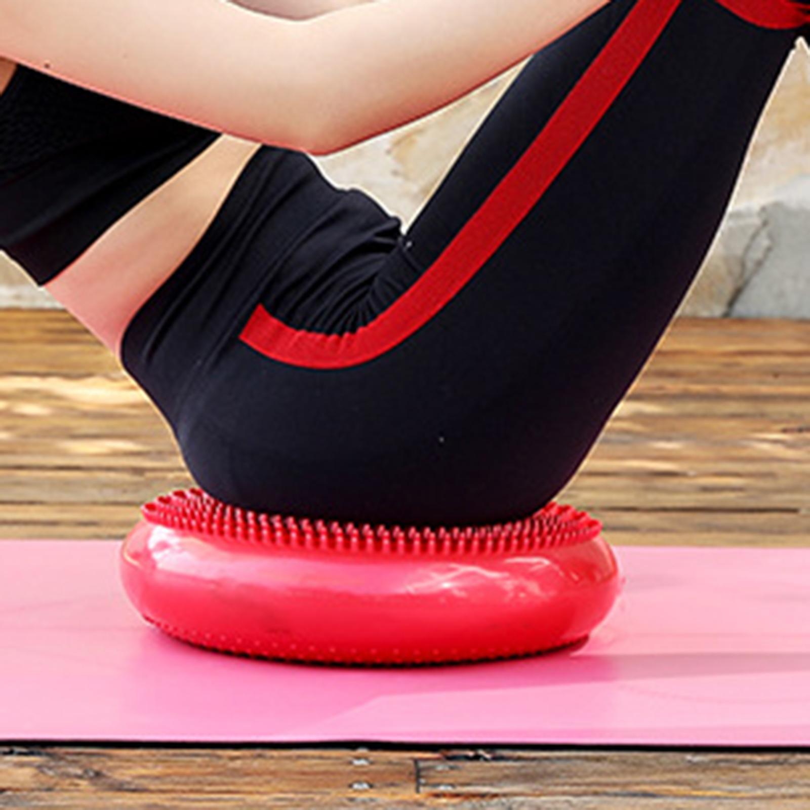 Balance Mat Stability Sitting Posture Nonslip Wiggle Seat Inflated Yoga Mat Flat Pad for Kids Adults Sports Gymnastics Workout Yoga