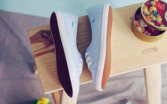 Giày slip on nữ vải cotton màu