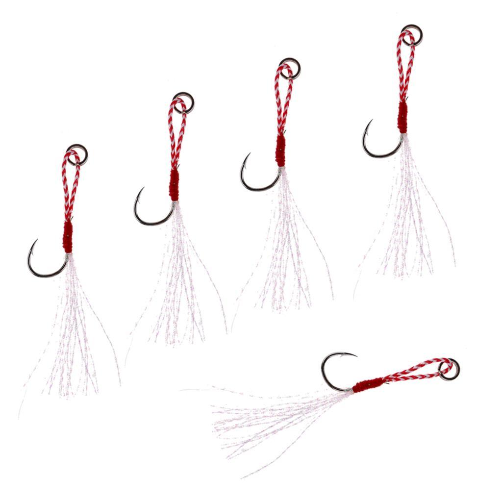 Pack of 5 Hi-carbon Assist Hook Fishing Jig Hook Live Baits Hooks Fishhook 13# 15# 17#