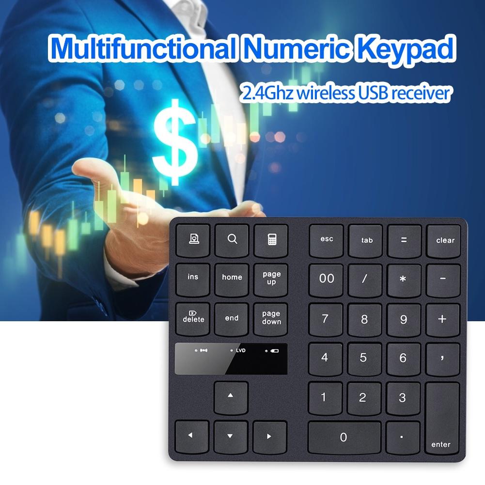 Bàn Phím Số Không Dây 2.4ghz 35 Phím Cho Ios Android Windows Mmjq