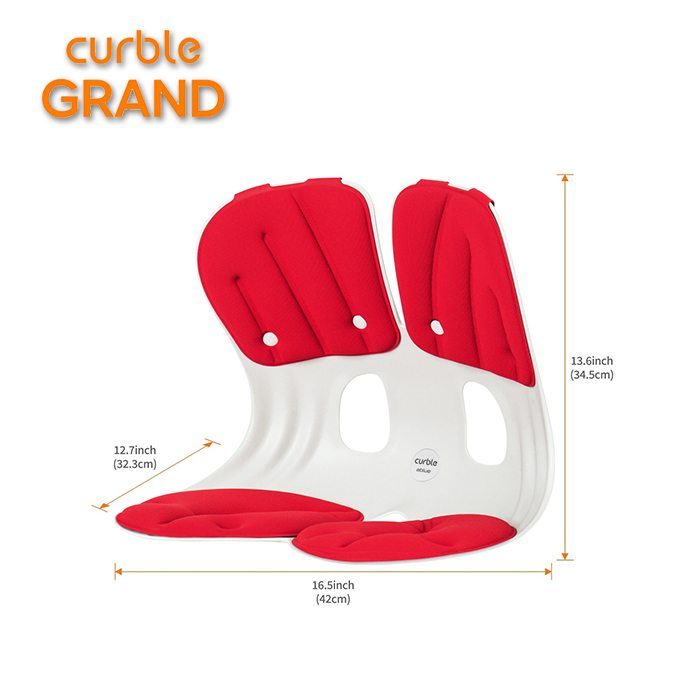 [Hàng chính hãng Curble Ablue] Combo 2 Ghế chỉnh dáng ngồi đúng, chống gù Curble Grand - Premium Model. Phù hợp mọi đối tượng cân nặng từ 65kg (Nam, Nữ) - Made in Korea. 3 màu tuỳ chọn