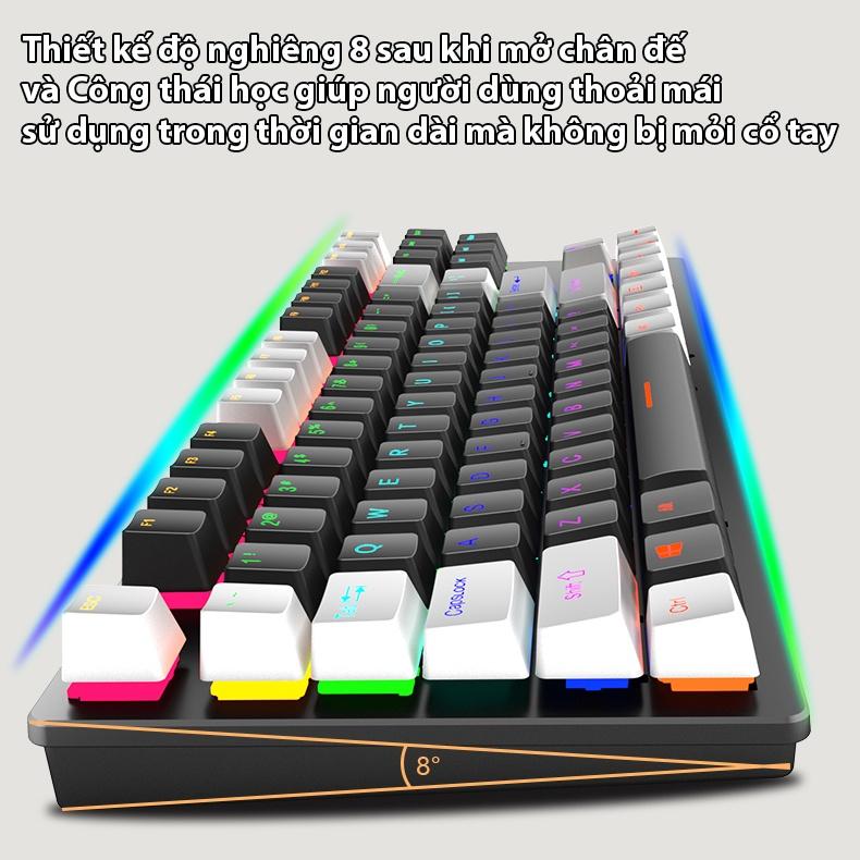 Bàn phím cơ Coputa bàn phím máy tính gaming chơi game laptop TKL Full LED Rainbow K550