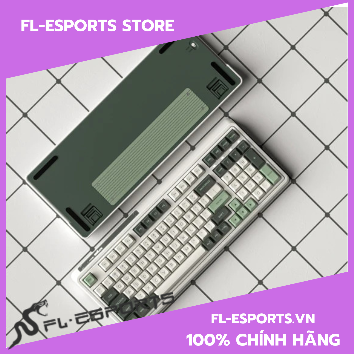 Bàn phím cơ FL-Esports CMK98 SAM Tropical Forest 3 Mode - Hàng chính hãng