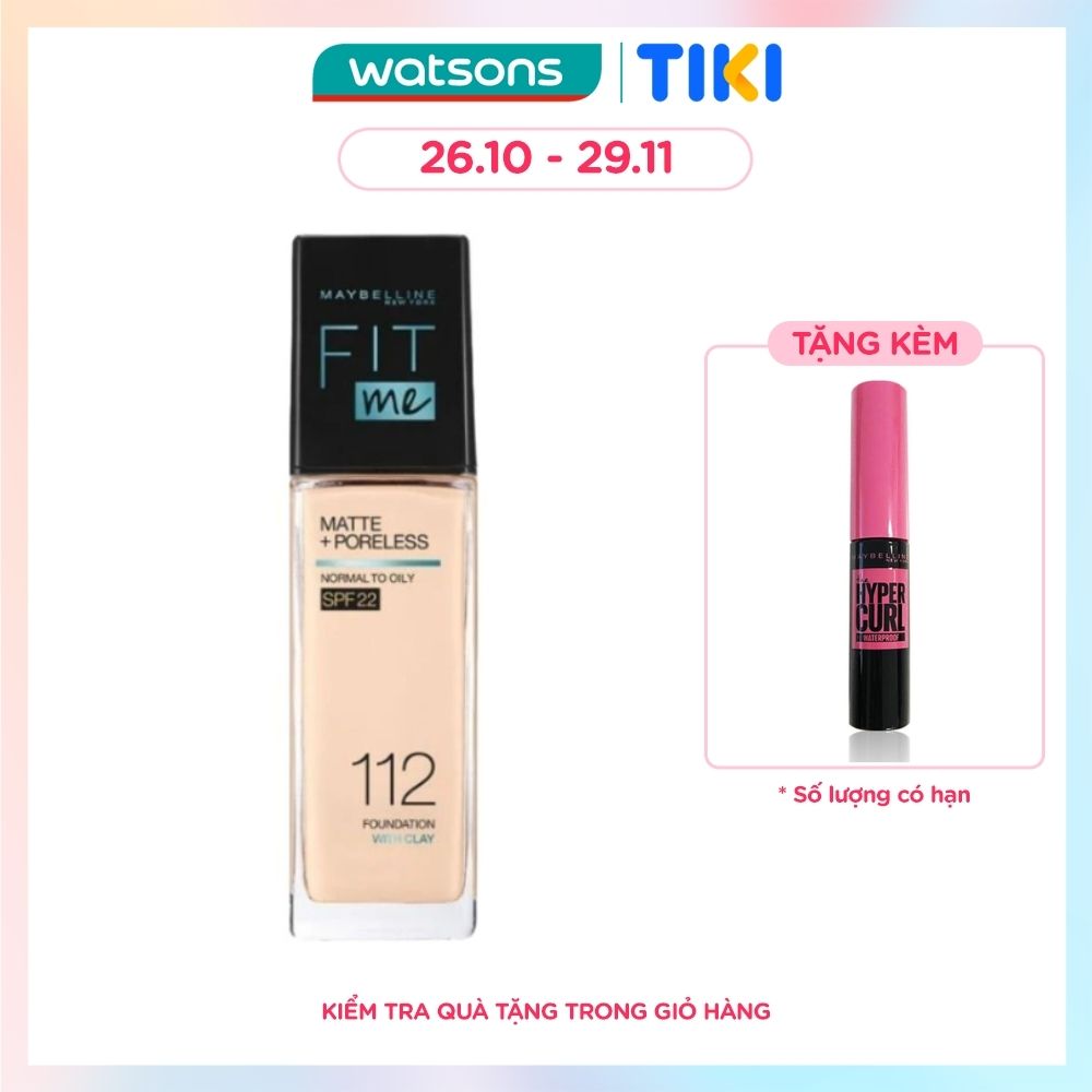 Kem Nền Maybelline New York Fit Me Matte+ Poreless Kiềm Dầu Chống Nắng SPF22 30ml