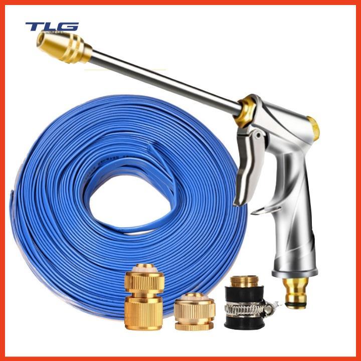Rửa xe tưới cây Bộ dây và vòi xịt tăng áp lực nước 300% loại 25m cút đồng,nối đồng 206701-2