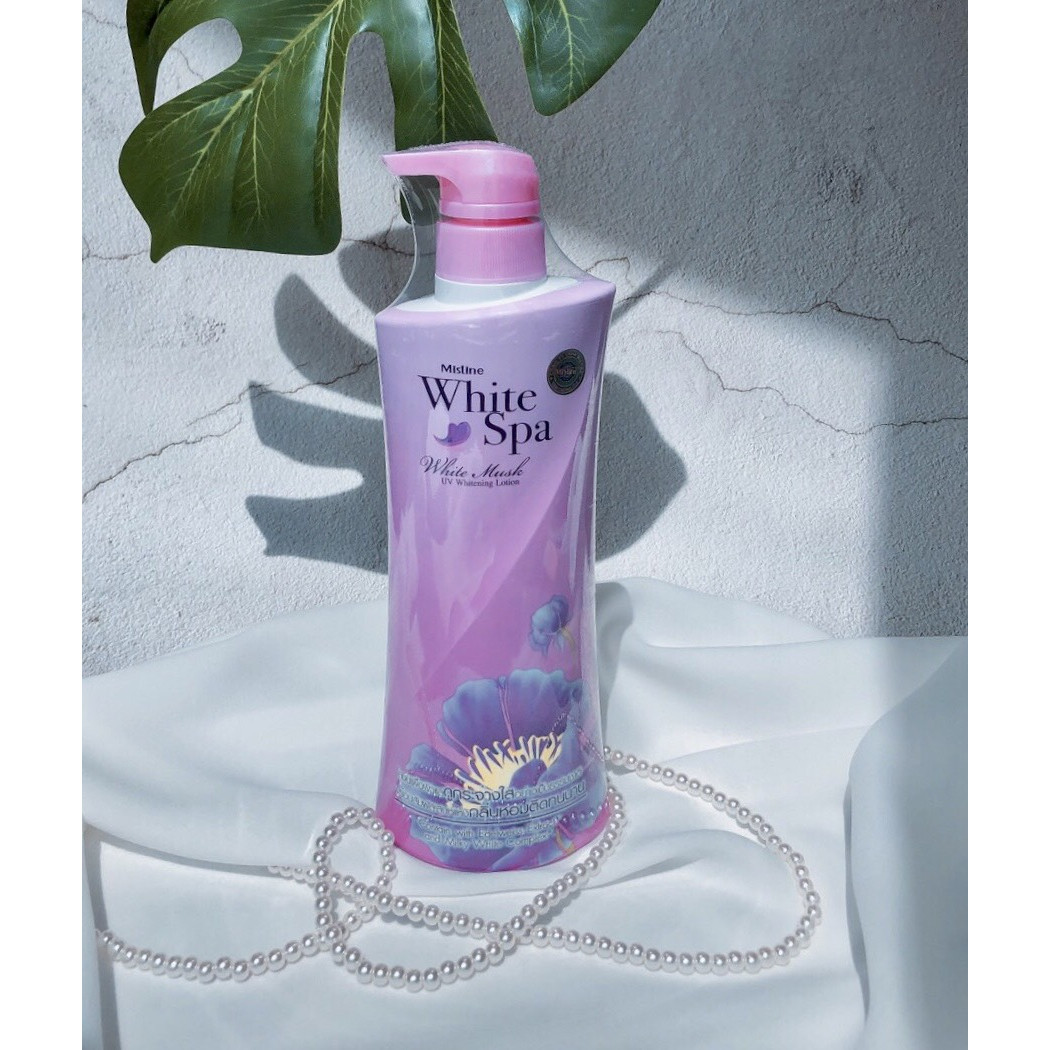 KEM DƯỠNG DA TOÀN THÂN MISTINE WHITE SPA WHITE MUSK UV WHITENING LOTION  400 ML