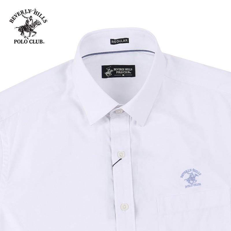 Áo sơ mi ngắn tay Nam Beverly Hills Polo Club Slimfit 100% cotton Trắng CMSSS20TL008