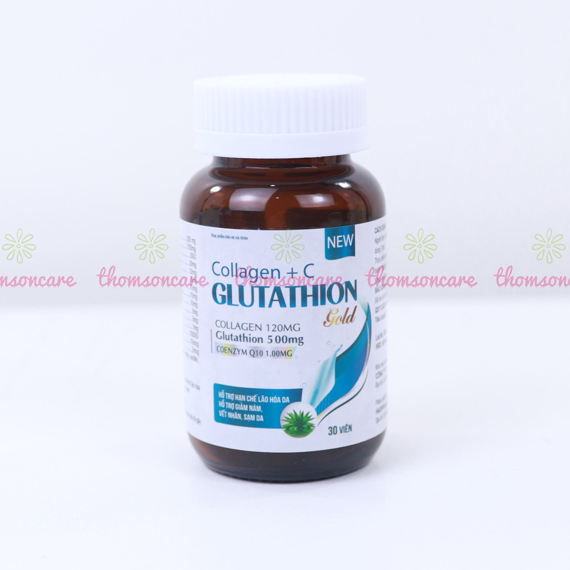 Combo viên uống trắng da Lcystine 60v, Glutathion 30v -Giúp cải thiện suy giảm nội tiết tố, tóc chắc khỏe , giảm lão hóa giúp da căng mịn, Bổ sung collagen và chất chống Oxy hóa - Thomsoncare
