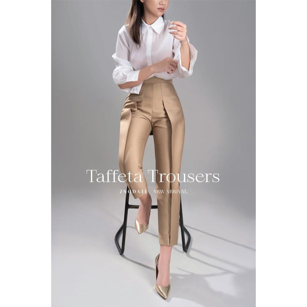 Quần dài nữ Taffeta Vạt đáp 2NDDATE TR017LF