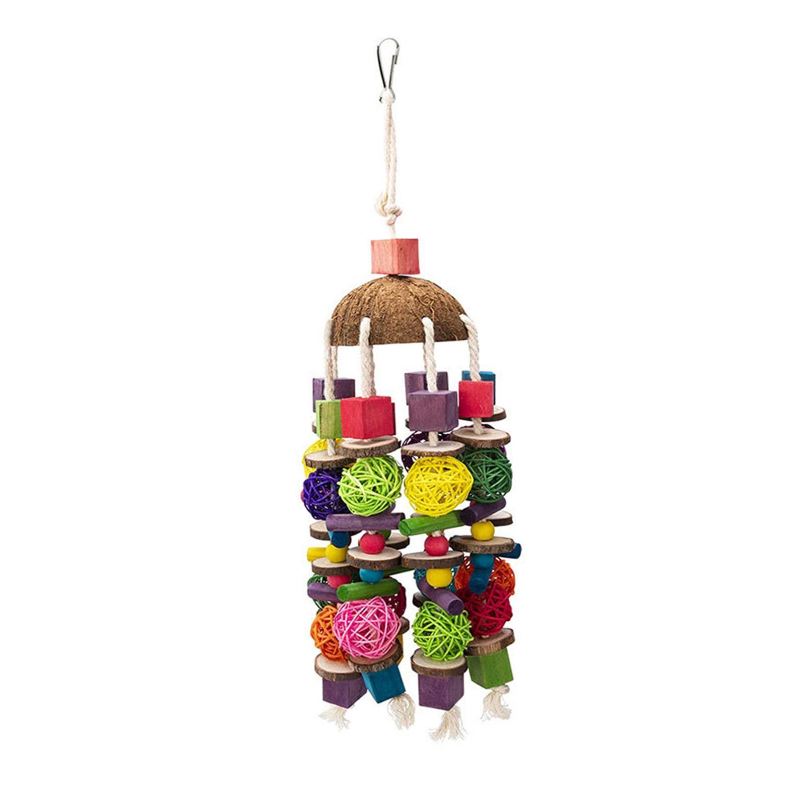 Pet Parrot Toys Bird Nest Hanging Toys Bird Foraging Chewing Toy for Macaws