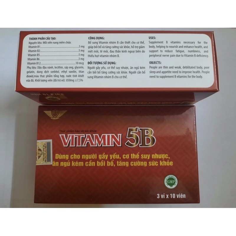 Viên uống Vitamin 5B Vinh Thịnh Vượng VV, hộp 30v, bồi bổ sức khoẻ, hỗ trợ các trường hợp kém ăn, mất ngủ, suy nhược