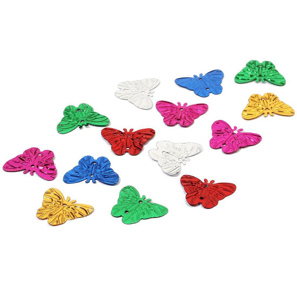 500x Hình Bướm 2 Lỗ Kim Sa Lấp Lánh May Tôn Dáng Quần Áo Trang Trí