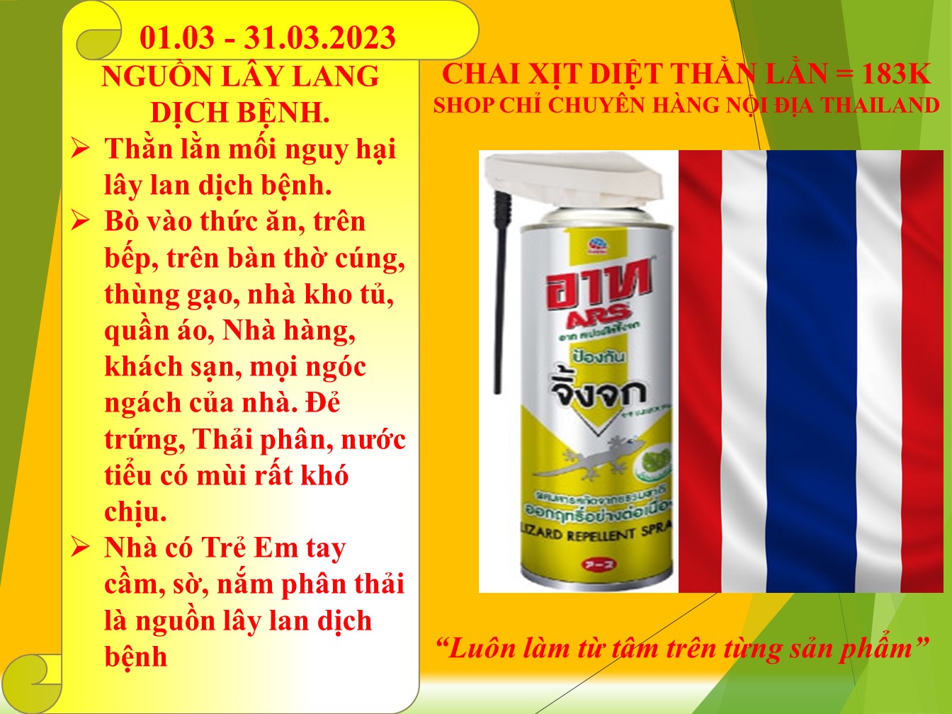 Chai xịt diệt Thằn Lằn Ars Lizard Repellent Spray - Hết sạch Thằn Lằn 4-6 tuần - 300ml - Cam kết hàng thật Thailand 100