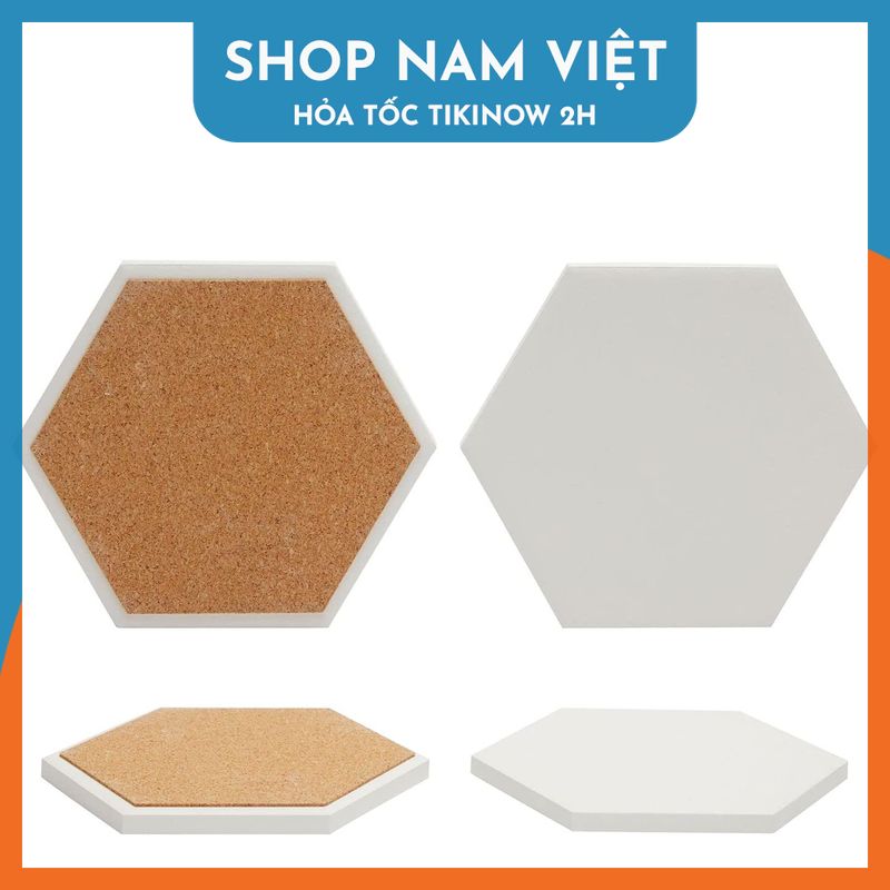 Lót Ly Ceramic Trắng Trơn, Đế Lót Cốc Gốm Sứ Siêu Thấm Hút, Thích Hợp Trang Trí DIY - Chính Hãng NAVIVU