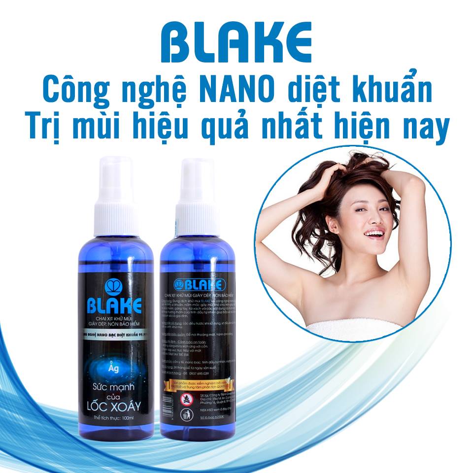 Xịt khử mùi hôi giầy, hôi chân BLAKE (100mL), phù hợp mọi loại giày, hiệu quả kéo dài 72h