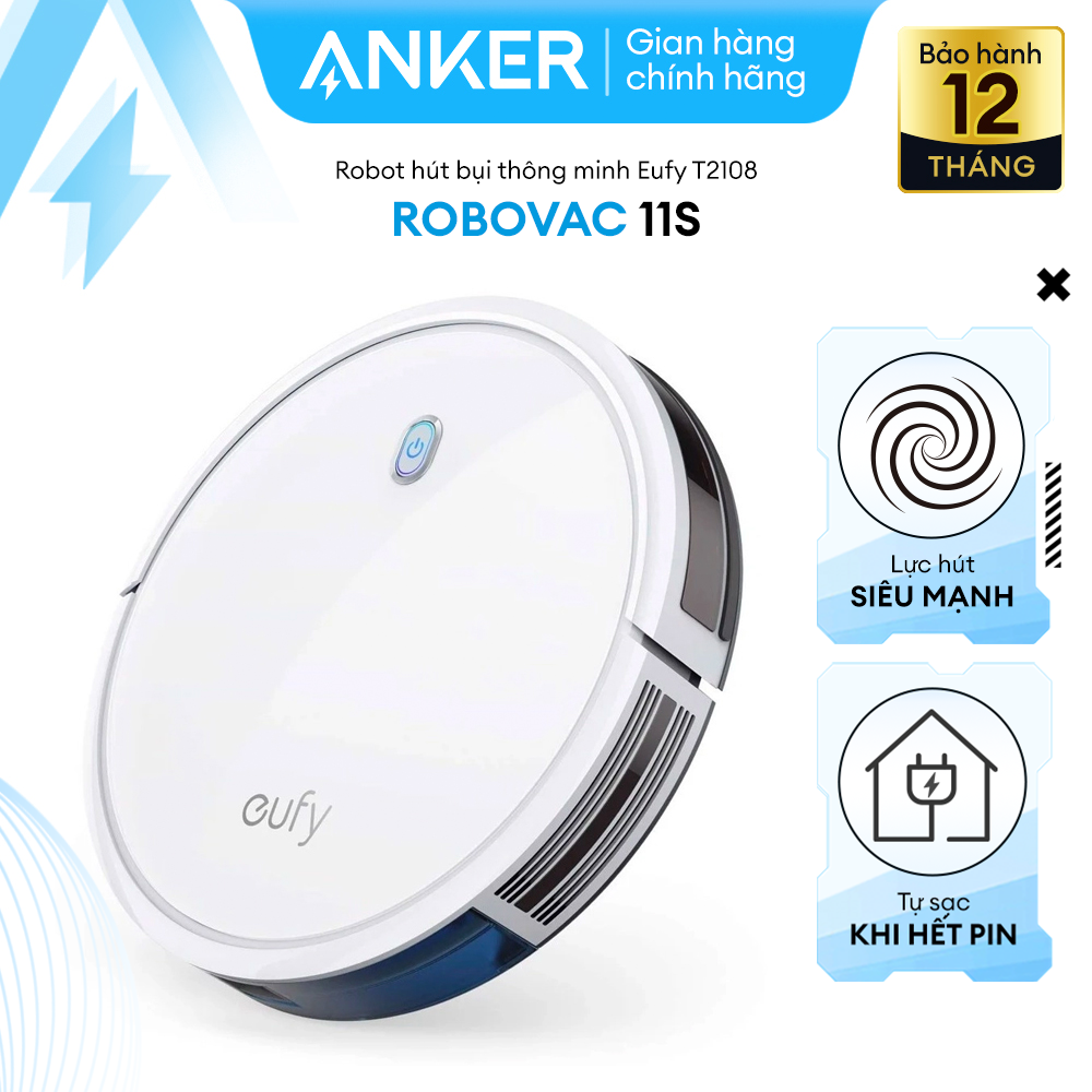 Robot hút bụi EUFY RoboVac 11S - T2108 hút bụi tự động - Bảo hành 12 tháng - Hãng phân phối chính thức