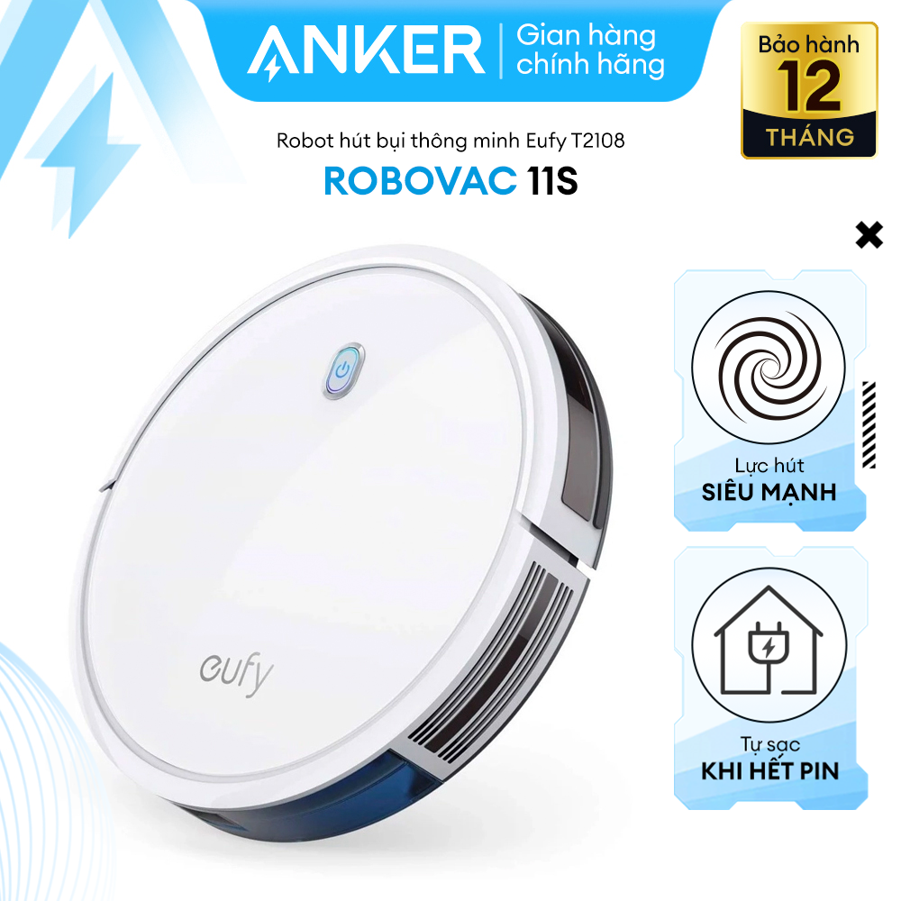 Robot hút bụi EUFY RoboVac 11S - T2108 (by Anker) hút bụi tự động - Bảo hành 12 tháng - Hãng phân phối chính thức