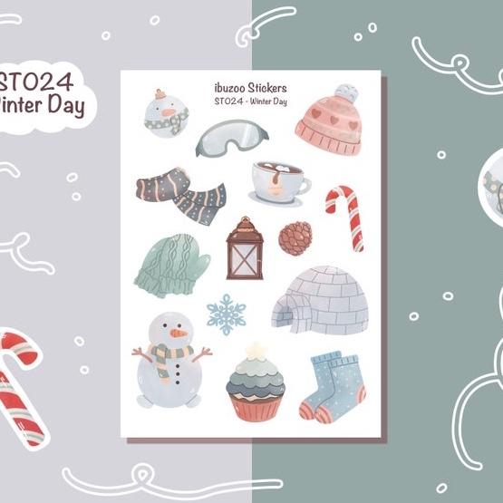 Sticker sheet winter day - chuyên dán, trang trí sổ nhật kí, sổ tay | Bullet journal - Unim039