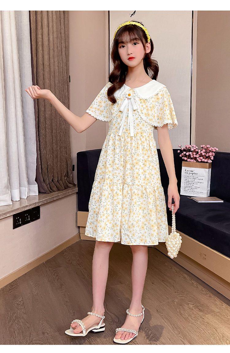 DONGSHOP Cô gái mảnh hoa đầm mùa hè mỏng bé váy trẻ em 2023 trẻ em ăn mặc cô gái tây váy công chúa