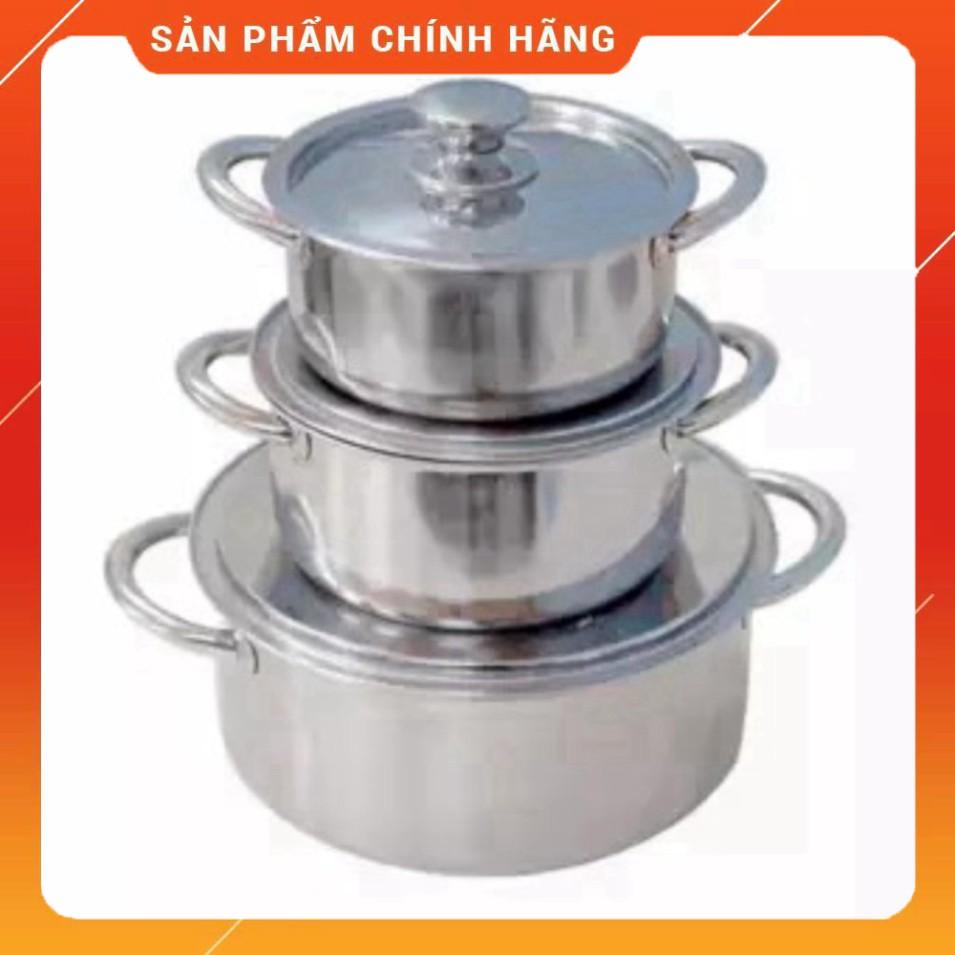 Bộ 3 nồi inox quà tặng từ Sharp dùng được cho bếp từ |