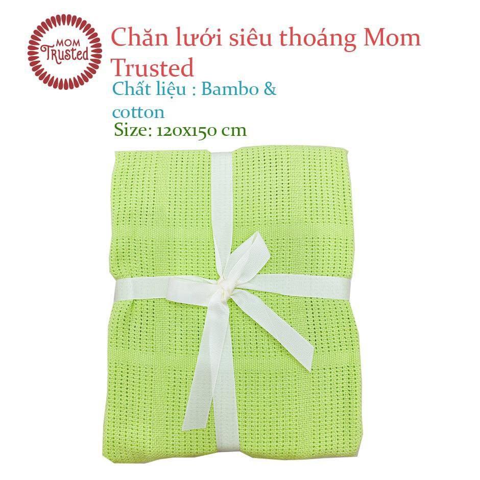 Chăn lưới sợi tre, cotton thoáng khí cho bé Mom Trusted 120x150cm