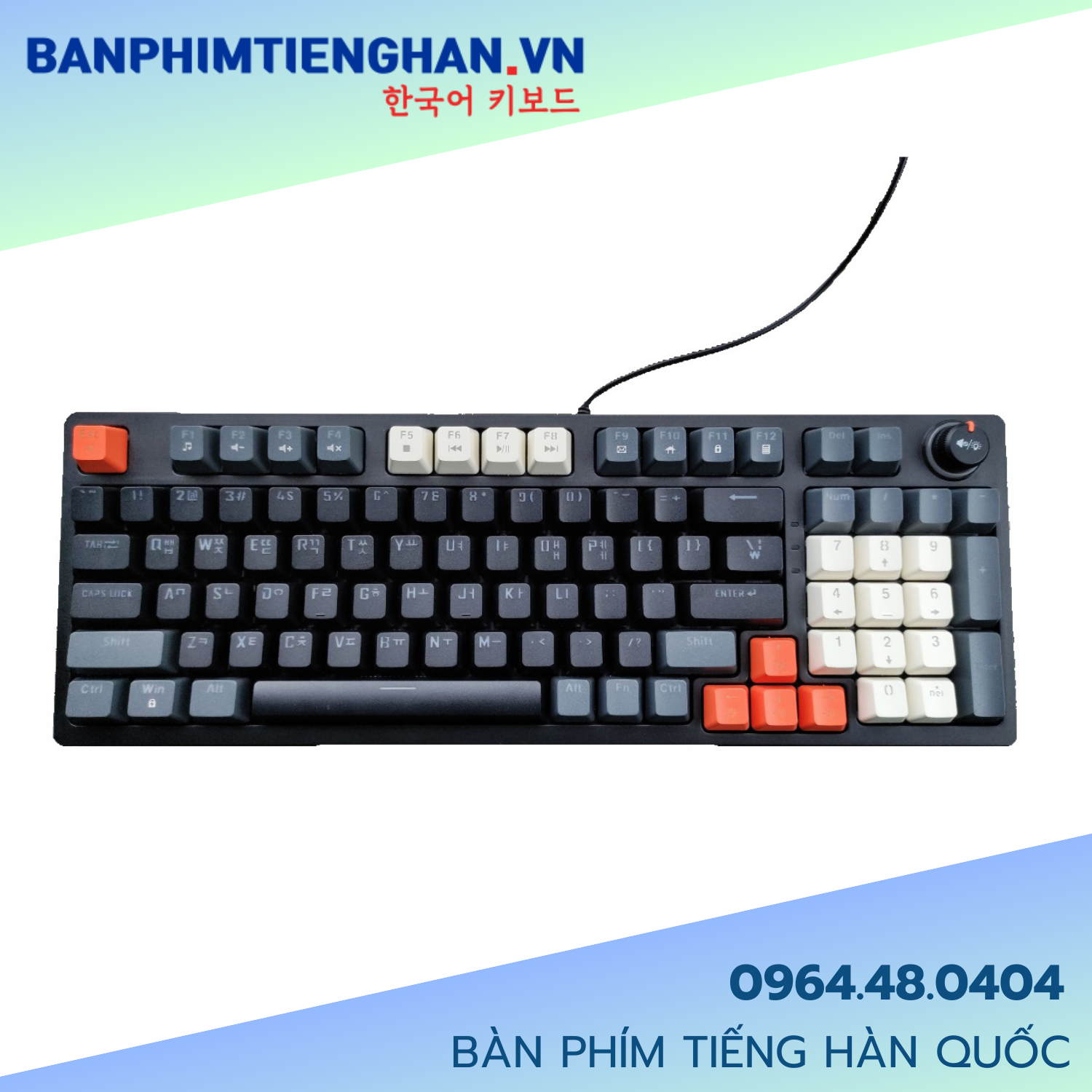 Bàn phím cơ tiếng Hàn có dây Computer Keyboard TCKB-398 có led - Hàng chính hãng