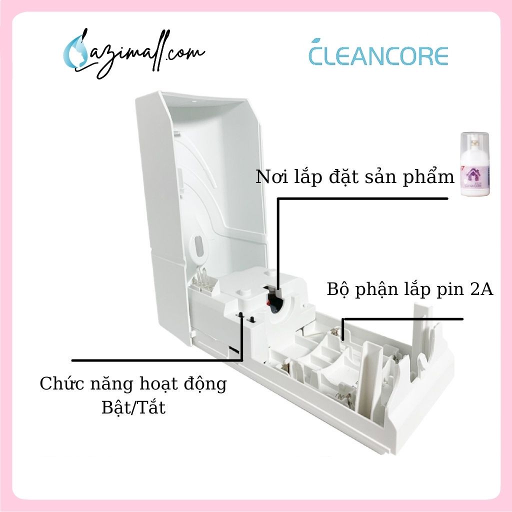 Máy Khuyếch Tán Khử Mùi  Clean Core Liquid - Nhập khẩu Hàn Quốc Hiệu quả khử mùi nhanh lâu đồng đều An toàn khi sử dụng Không gây kích ứng da Chạy Bằng Pin