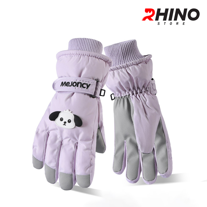 Găng tay, bao tay Nữ mùa đông lót lông cừu Rhino G907 giữ ấm, chống gió logo cute