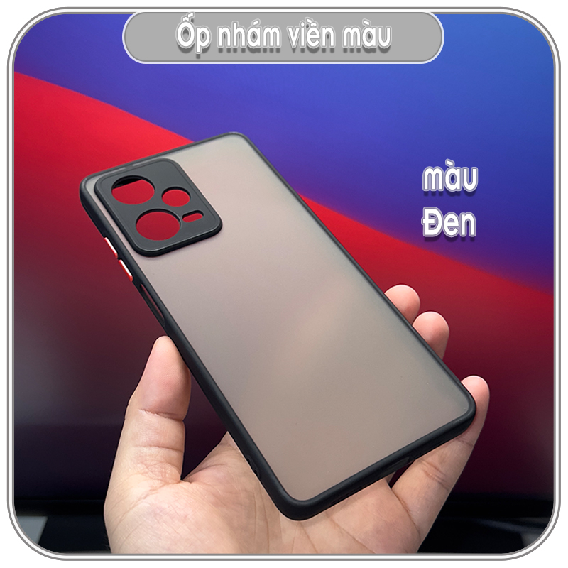Ốp lưng cho Redmi Note 12 4G - Note 12 Pro 5G, nhám viền màu che camera
