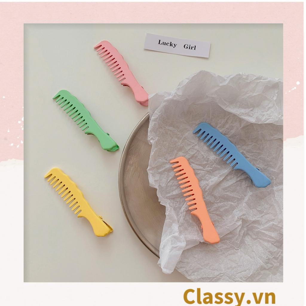 Kẹp tóc mái Classy kiểu dáng chiếc lược, màu sắc pastel nhẹ nhàng dành cho nữ PK1236