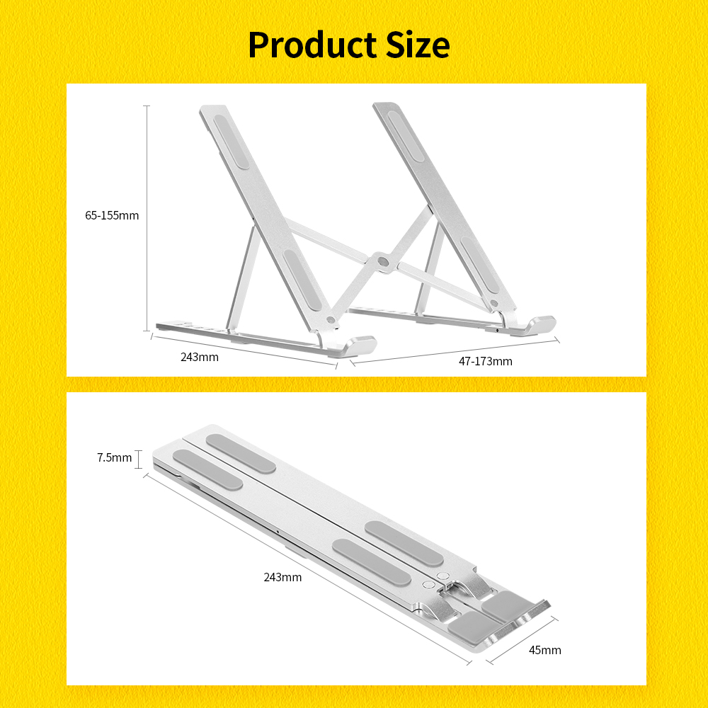 Chân đế máy tính xách tay có thể điều chỉnh độ cao 6 bậc hợp kim nhôm