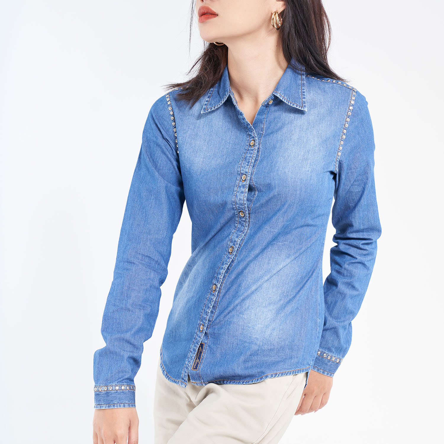 Áo sơ mi dài tay nữ jean MESSIJEANS-SJW-71245