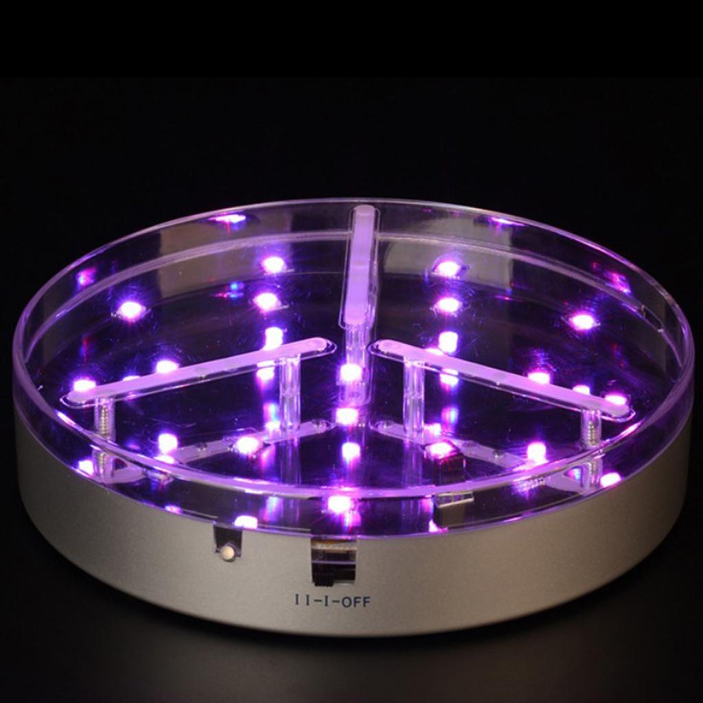 Round Battery Power RGB LED Display Exhibition Base Stand with Remote Controller