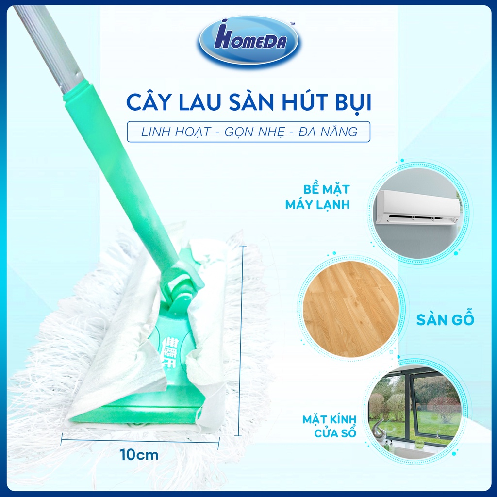 Bông lau nhung dài tĩnh điện iHomeDa ( 1 hộp/ 6 miếng khăn ) - iHomeDa long fibre dry floor wiper ( 1 box/ 6 cloths)