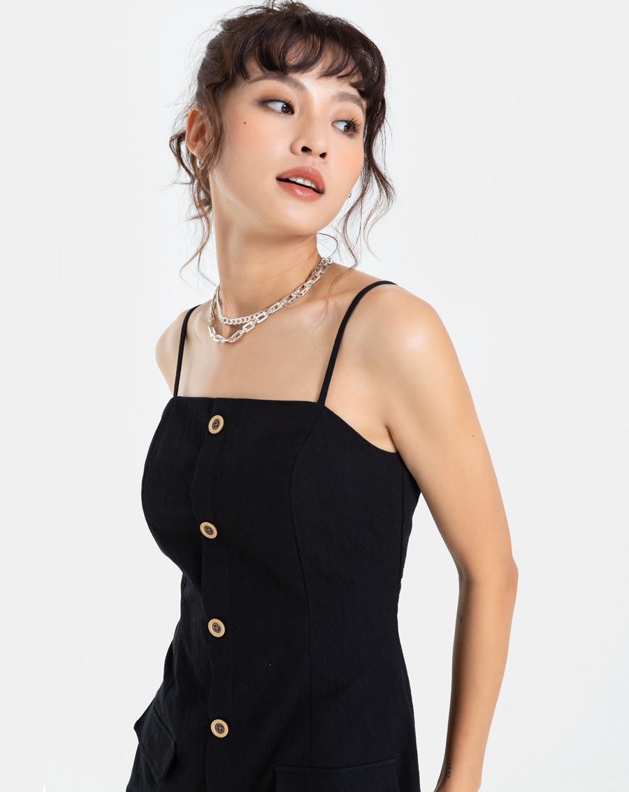Đầm Ngắn Thời Trang JUNO Form A Có Nút JNDNG005