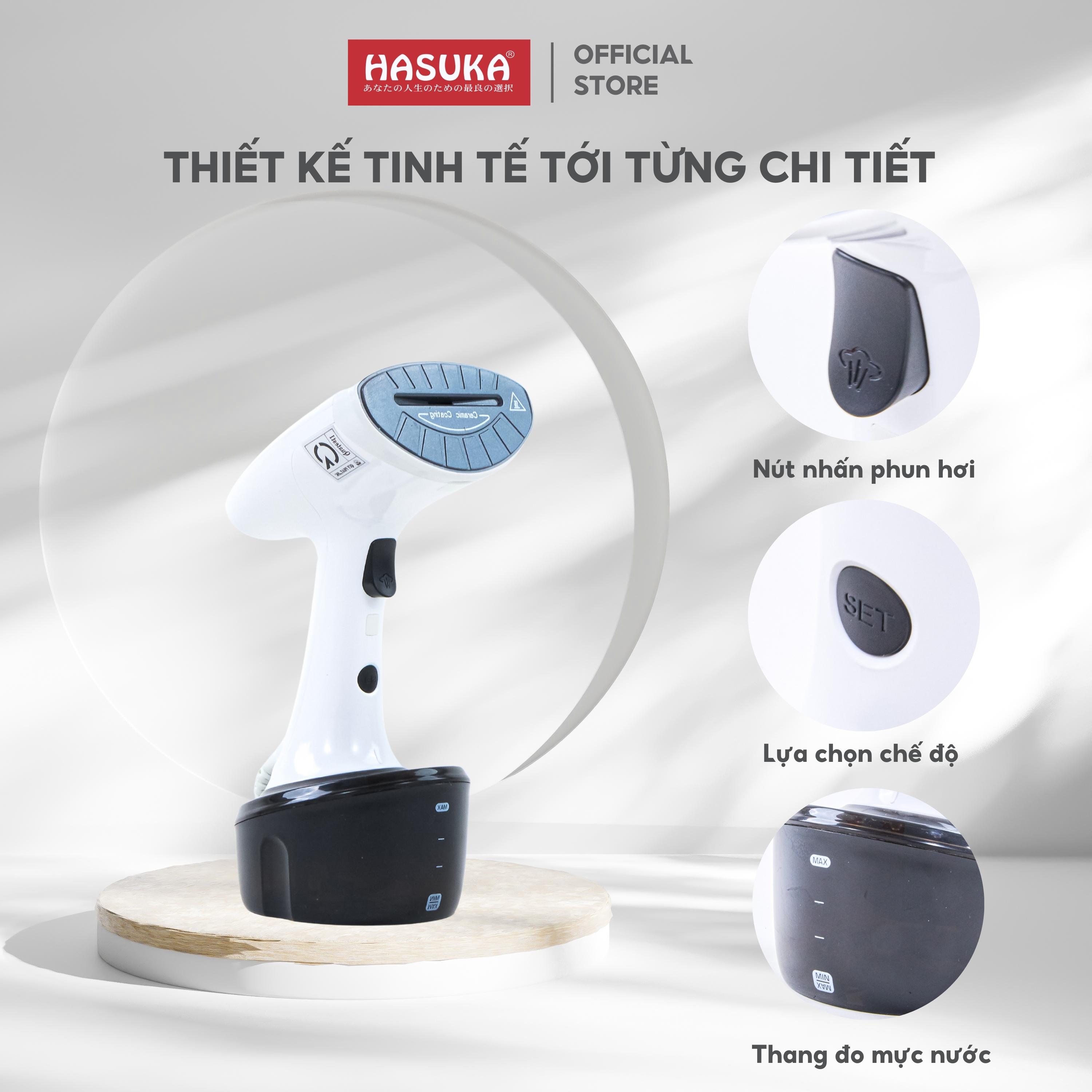 Bàn là hơi nước cầm tay đa năng hasuka HSK-308 ba chức năng phun hơi tiện dụng, mặt bàn là chất liệu ceramic - HÀNG CHÍNH HÃNG