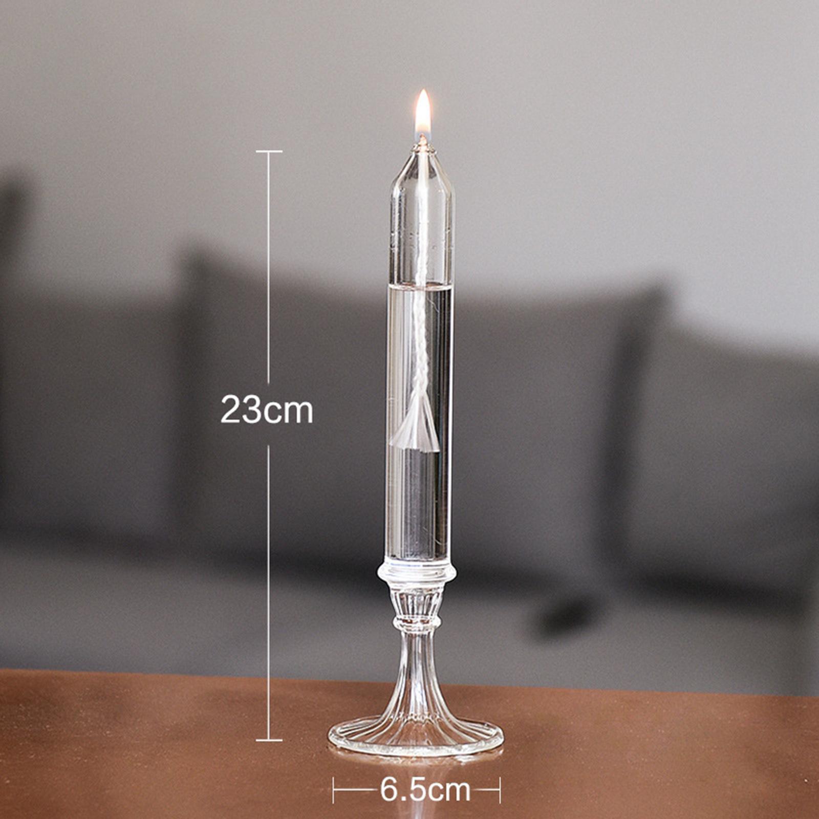 Portable Glass Oil Lamp Reusable Clear Light for Photo Props Collection