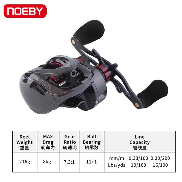 máy câu ngang Noeby nonsuch pro tay trái hàng chính hàng máy cực khoẻ tải cá 16kg y hình