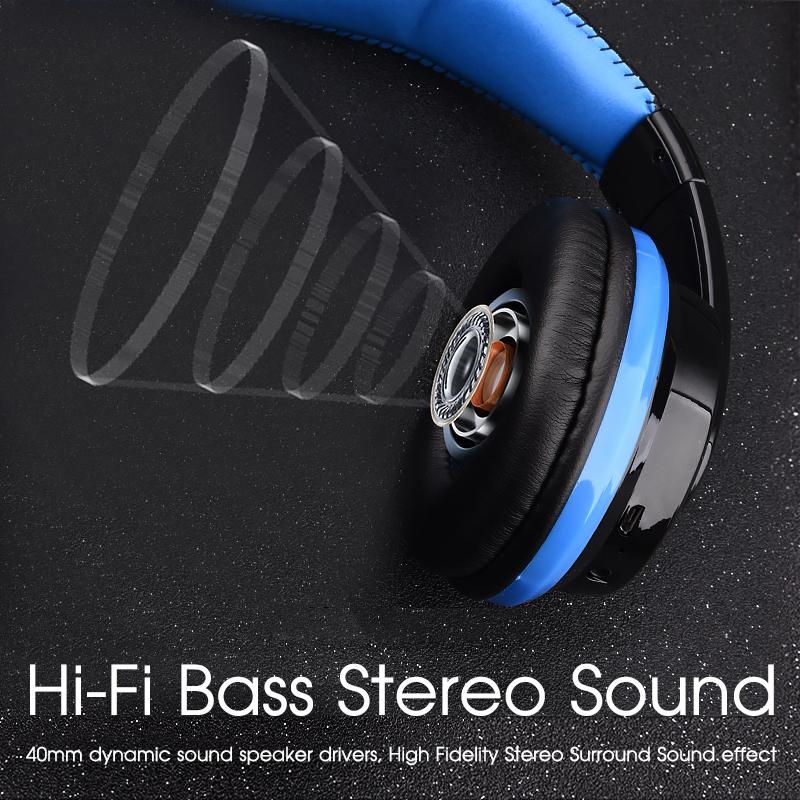 Trên Tai Bass Tai Nghe Stereo Bluetooth Tai Nghe Không Dây Hỗ Trợ Thẻ Micro SD Đài Phát Thanh Micro
