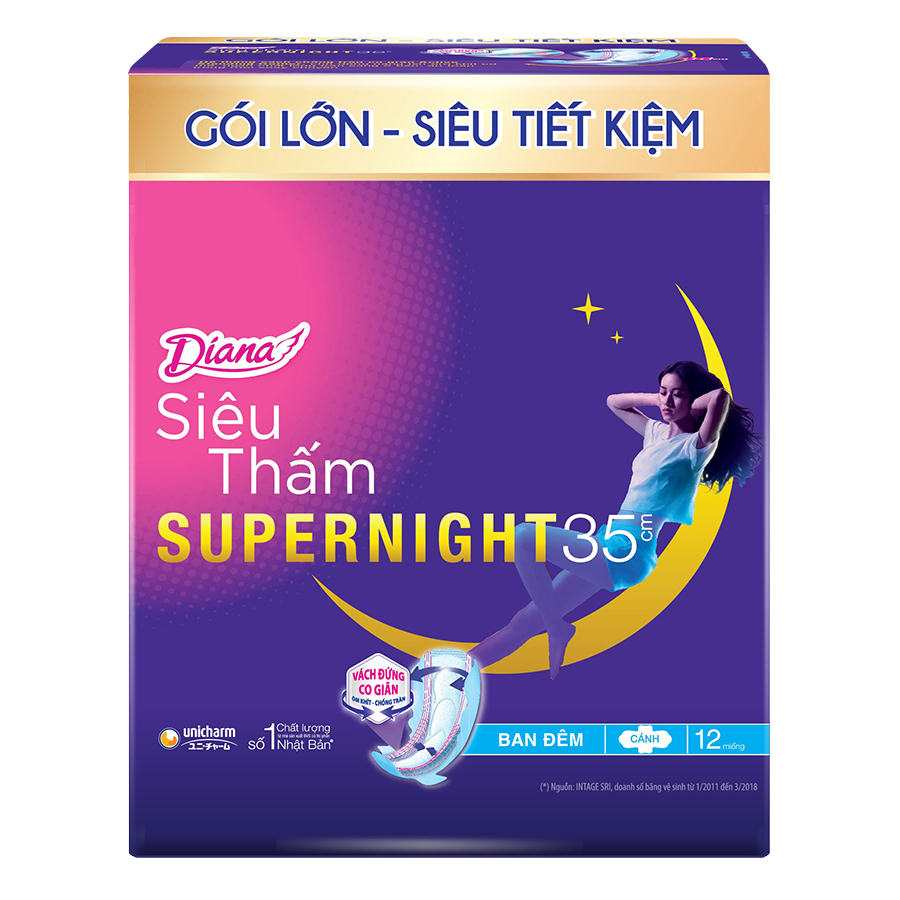 Băng Vệ Sinh Diana Siêu Thấm Supernight 35Cm -1902